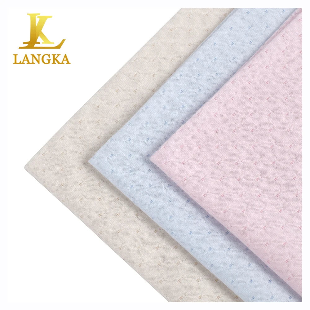 Langka sports textile knitted solid color 100% organic cotton mesh fabric