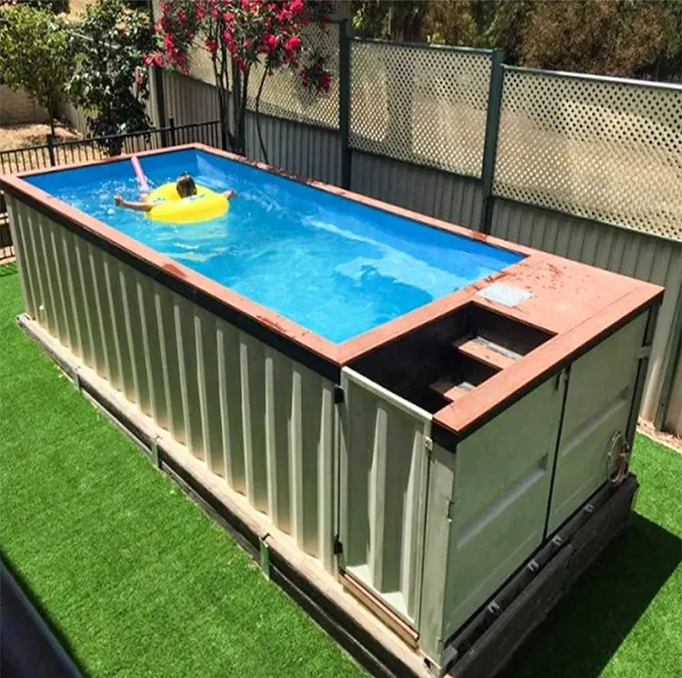 Wholesale Custom Made Luxury Salt Water 20ft Container fab Pool Fibreglass Swimming Pool Accessories Equipment