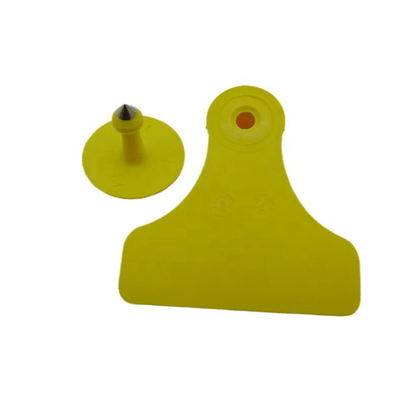 TPU Livestock Goats Ear Tags Animal Identification Ear Tags for Pigs Sheep Goat Pig Farming Equipment Yellow 58x60 mm Female Tag