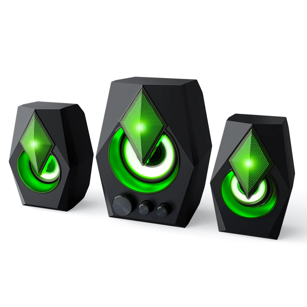 New designer S128 2.1 USB computer Speakers RGB light Subwoofer Sound Multimedia Audio LED  light