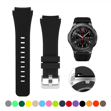 hot sales Promotion Classic Silicone Bracelet Replacement Sport Watch Strap for Samsung Gear S3 Frontier