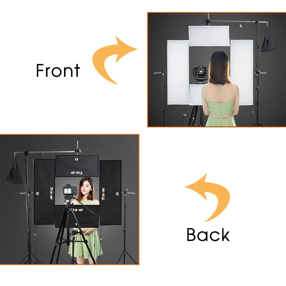 Travor new design professional shooting flexible fabric cloth lamp led soft panel light photographic video lights kit