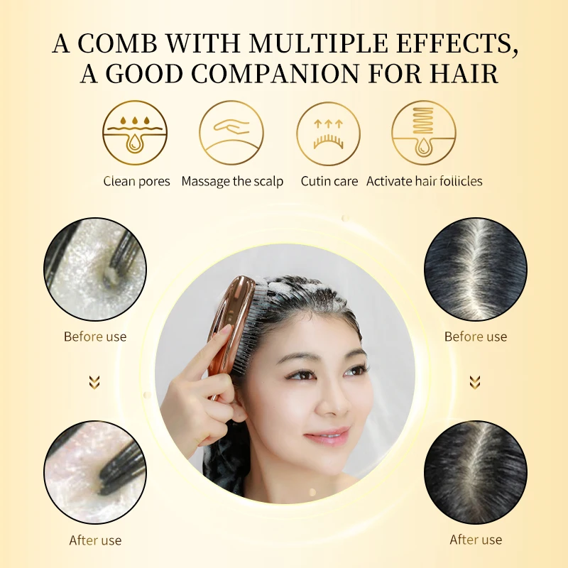 
Competitive Price Portable Phototherapy Health Massage Comb ABS Resin 165g 