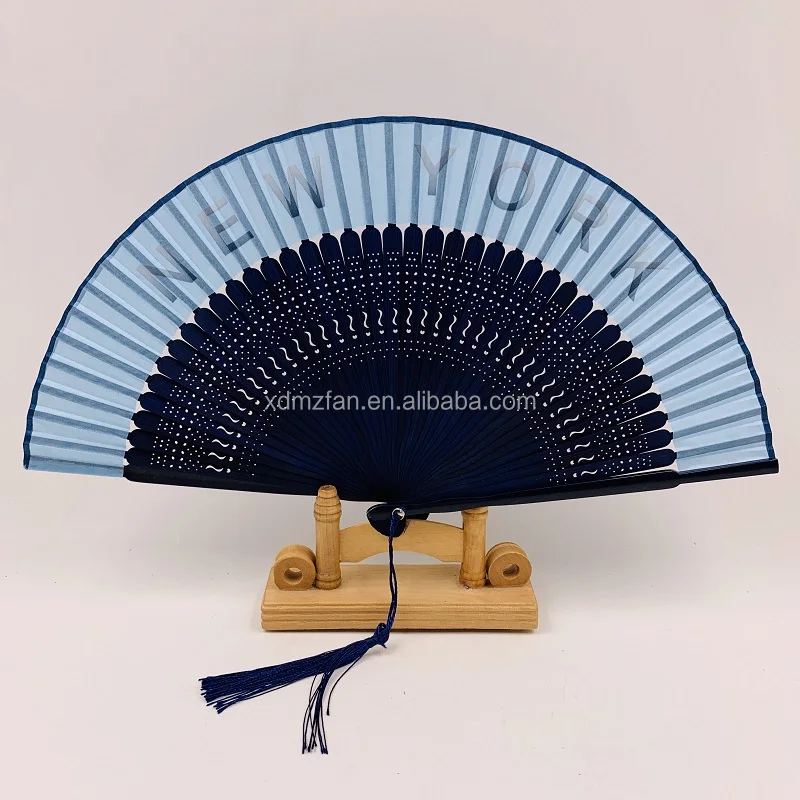 Manufacturer Supply Customized Logo Printed  bamboo fan for promotion