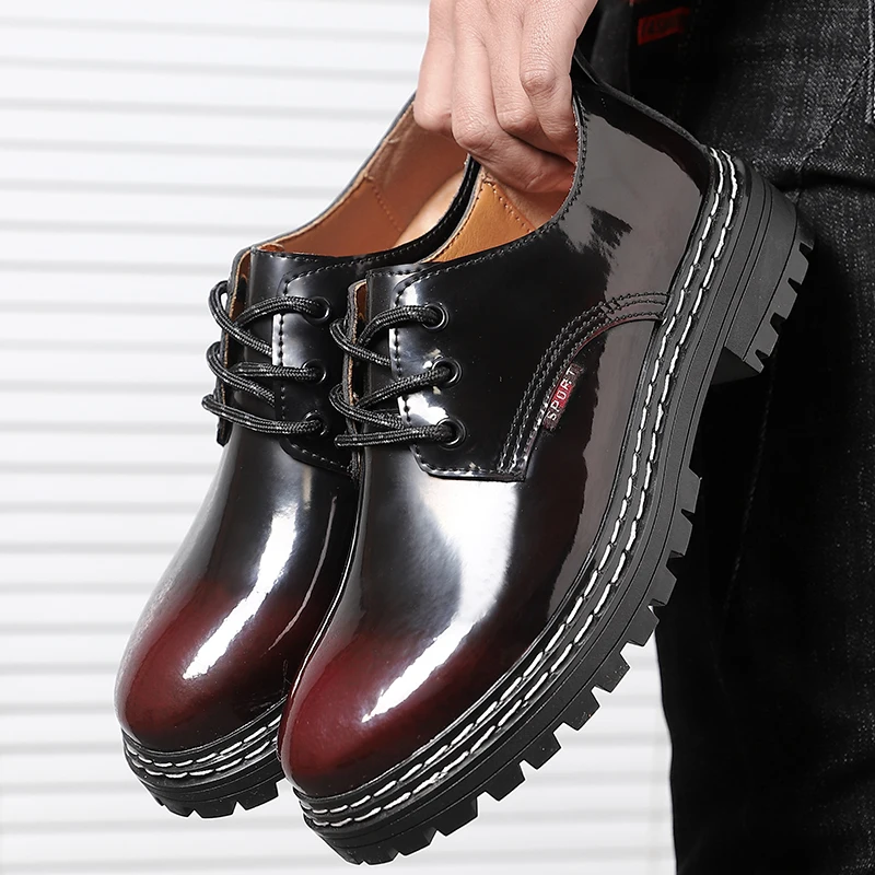 New Design High Quality Fashion Height Increasing Genuine Leather Shoes For Men