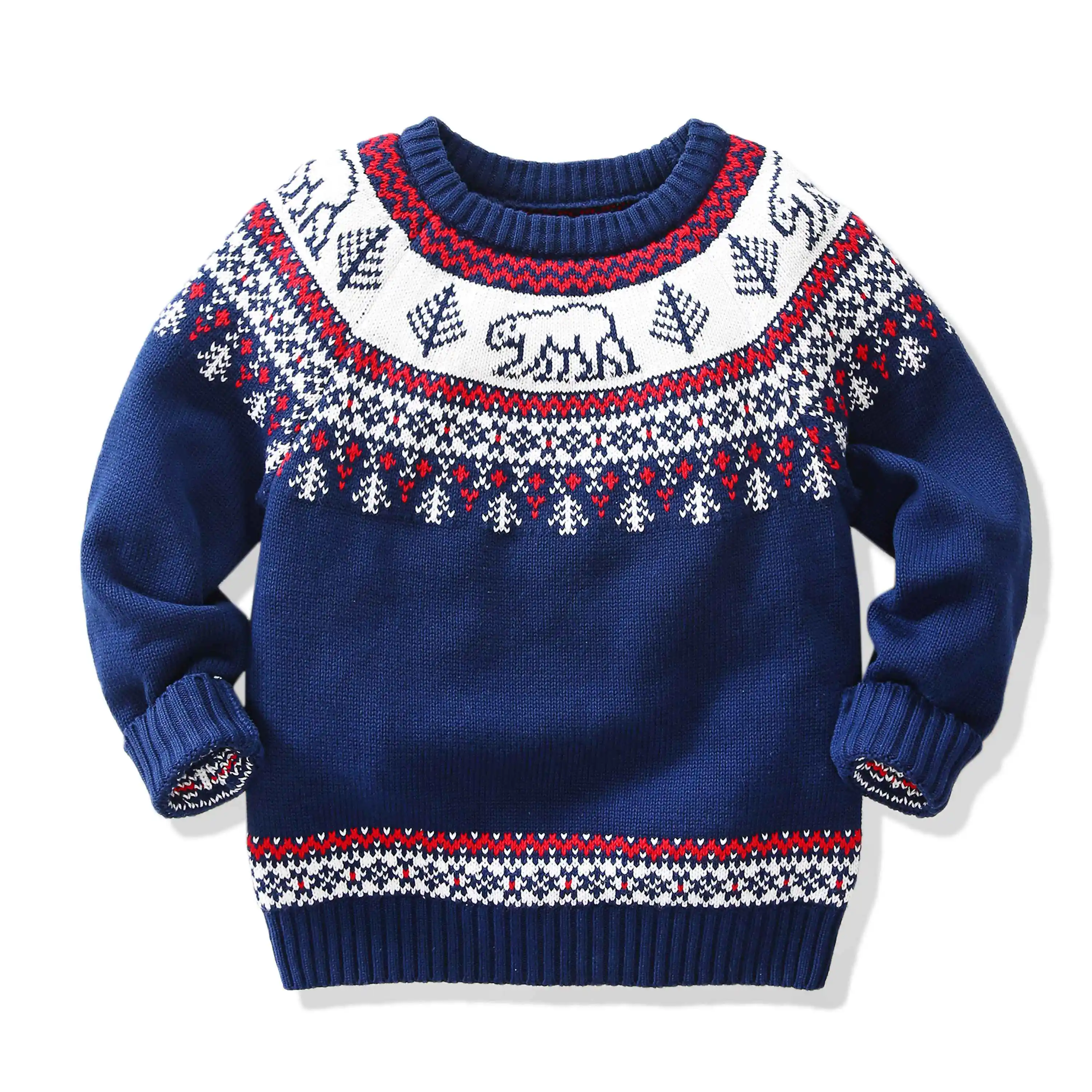 
Autumn Winter Children Pure Cotton Sweater Cartoon Pattern Christmas Toddler Clothes 