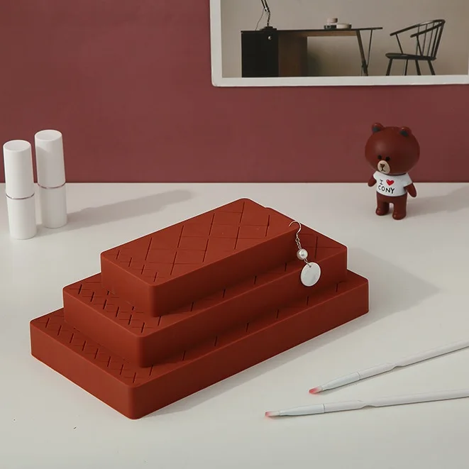 Silicone Lipstick Holder, Premium Cosmetic Organizer for Brush Lip Eye Makeup Pencil Bottles,12/24/36 Square Makeup Display Case