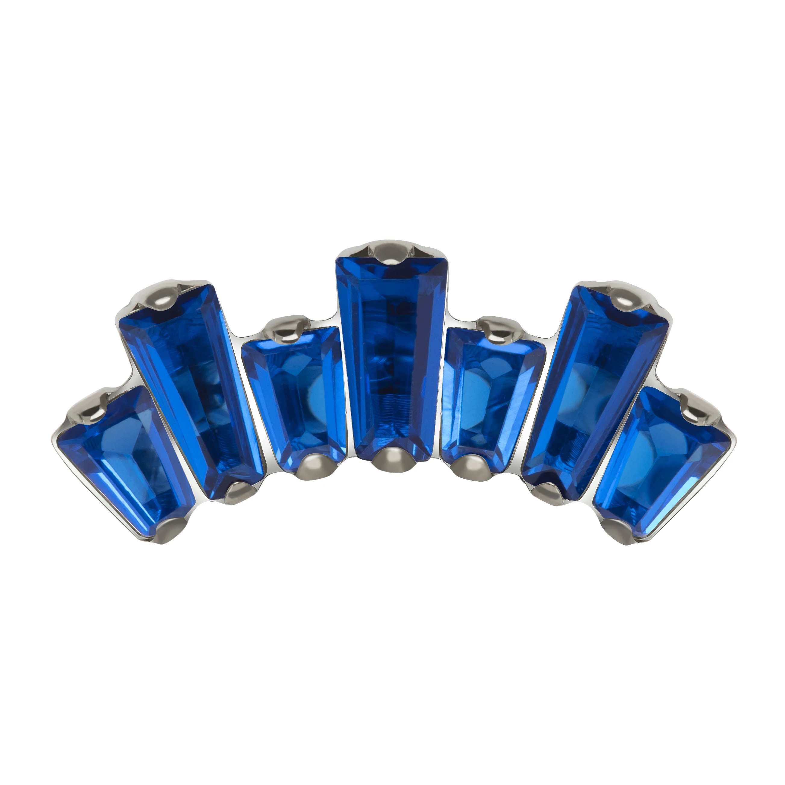 Giometal ASTM F136 титановый синий кристалл CZ Резьбовые концы Daith спираль трагус серьги для пирсинга ювелирные изделия оптом
