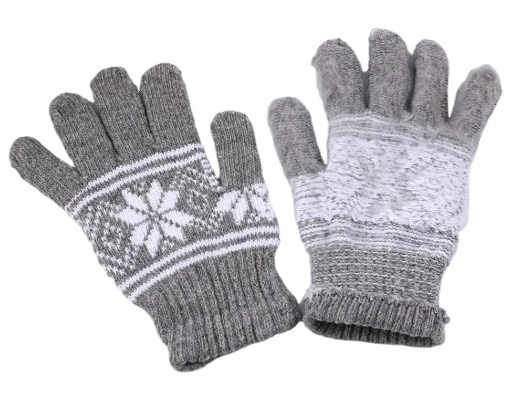 Зимние Волшебные вязаные ручные жаккардовые перчатки