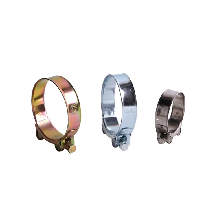 China Stainless Steel Hose Clamps Heavy Duty T Bolt Exhaust Pipe Clips Tube Fixing Clamps Metal Fastener Repair Clamps
