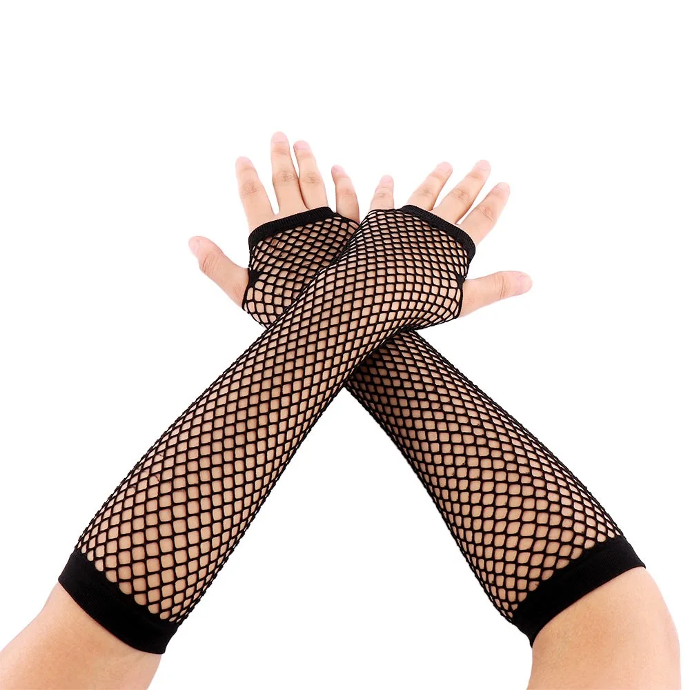 New Fashion Neon Fishnet Fingerless Long Gloves Leg Arm Cuff Party Wear  for Women Sexy Beautiful Arm Warmer