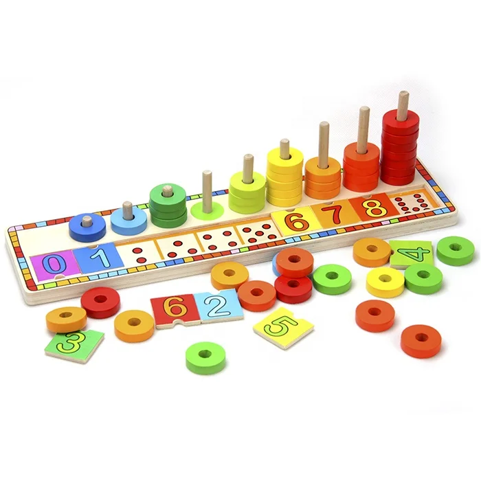kids wooden rainbow number counting box teacher soroban abacus math toys