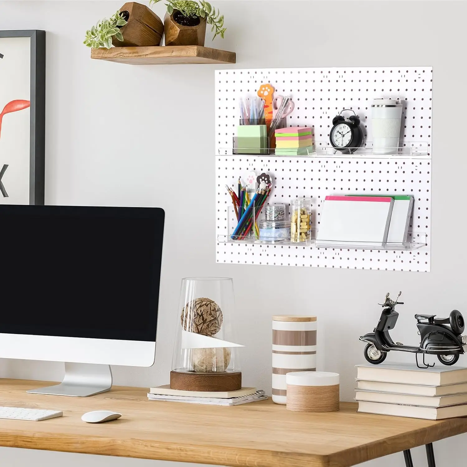 New Clear Pegboard Wall Shelf Acrylic Peg Board Walls Organizer Storage Shelves Pegboard Wall Display Shelf