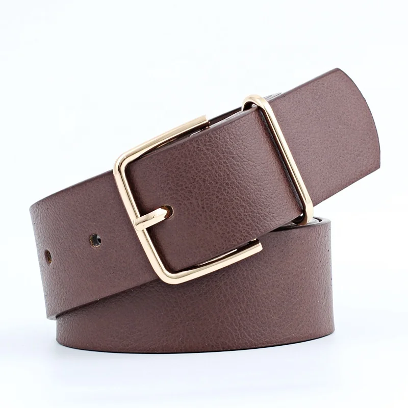 Fashion Ladies Waist pin buckle Belt custom logo Wide genuine leather belt retro super pull jeans belt