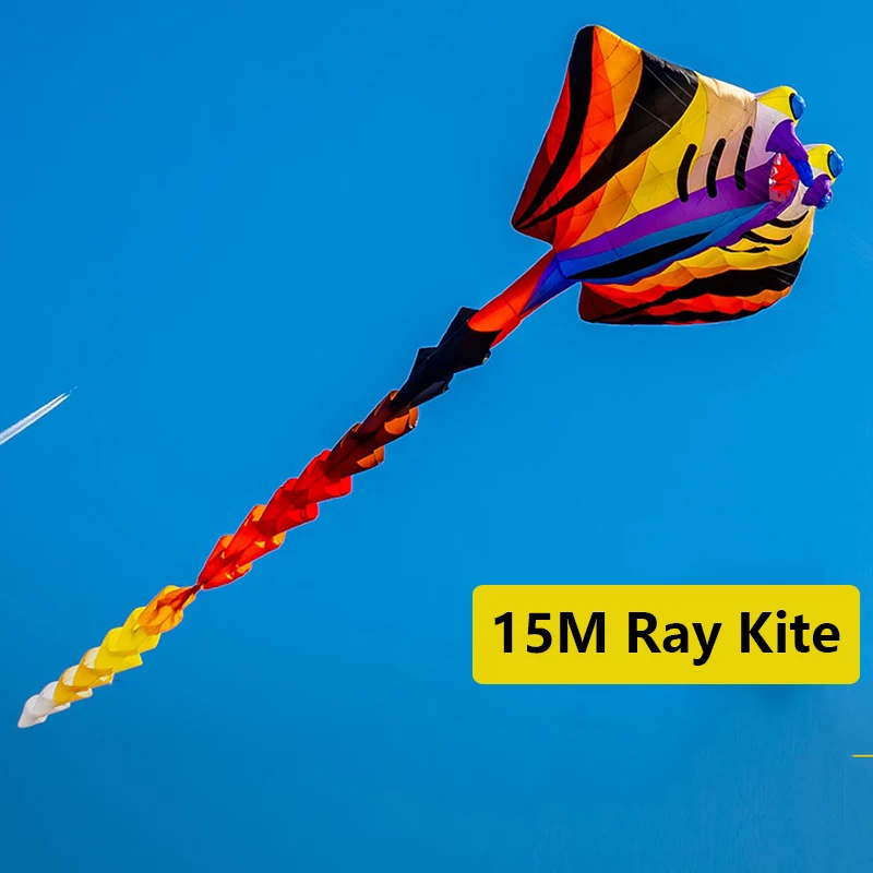 15M 30D Thunder Devil Fish Soft Kite Nylon Inflatable Kite Tear resistant Outdoor Sports Competition