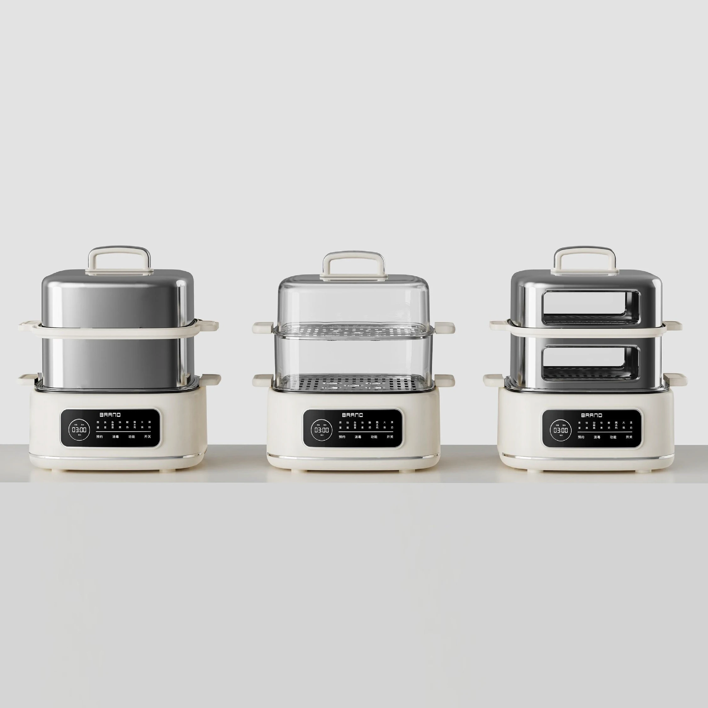 Electric Vegetables Steam Cooker 2 Layers 1000W Big Home Dim Sum Dumpling Bun Warmer Electric Steam Cooker Food Steamer