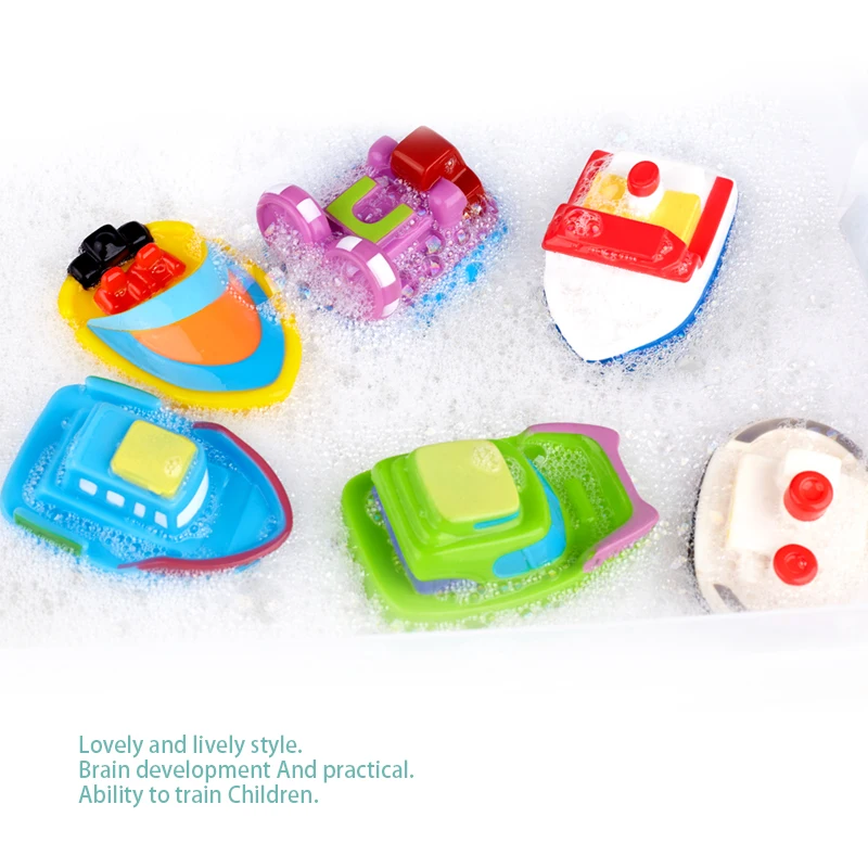 Eco-friendly Vinyl PVC Bath Toys Boat Ship For Kids Baby Swimming Cognitive Floating Toy Play Set For Kids Toddlers