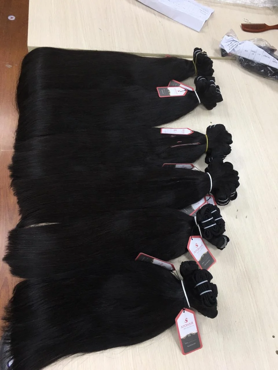 Необработанные прямые человеческие волосы с двойным рисунком