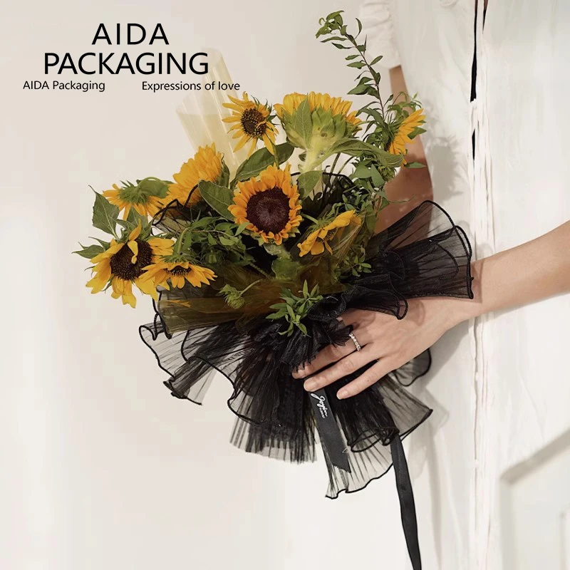 AIDA korean Wave Yarn Korean Flower wrapping mesh paper For Florists bouquet Packing