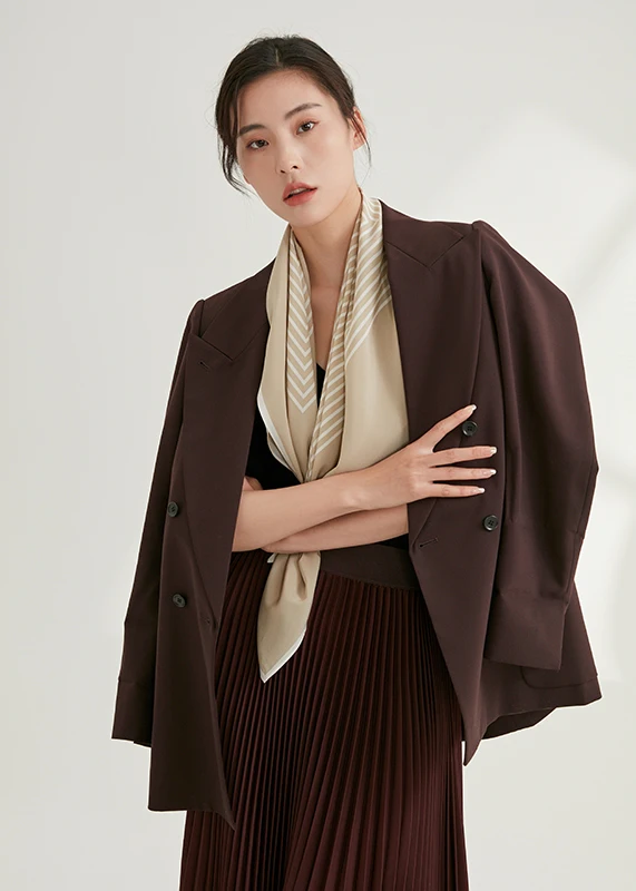 Custom Printed Fashional Checked 100%Silk 90 X 90 Scarf Shawls And Scarves Silk Scarf