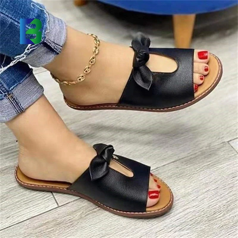 Women Shoes Fish Mouth Shape sandals Ladies Fancy Stylish Flat Sandals Summer Plus Size Womens Sandals slippers