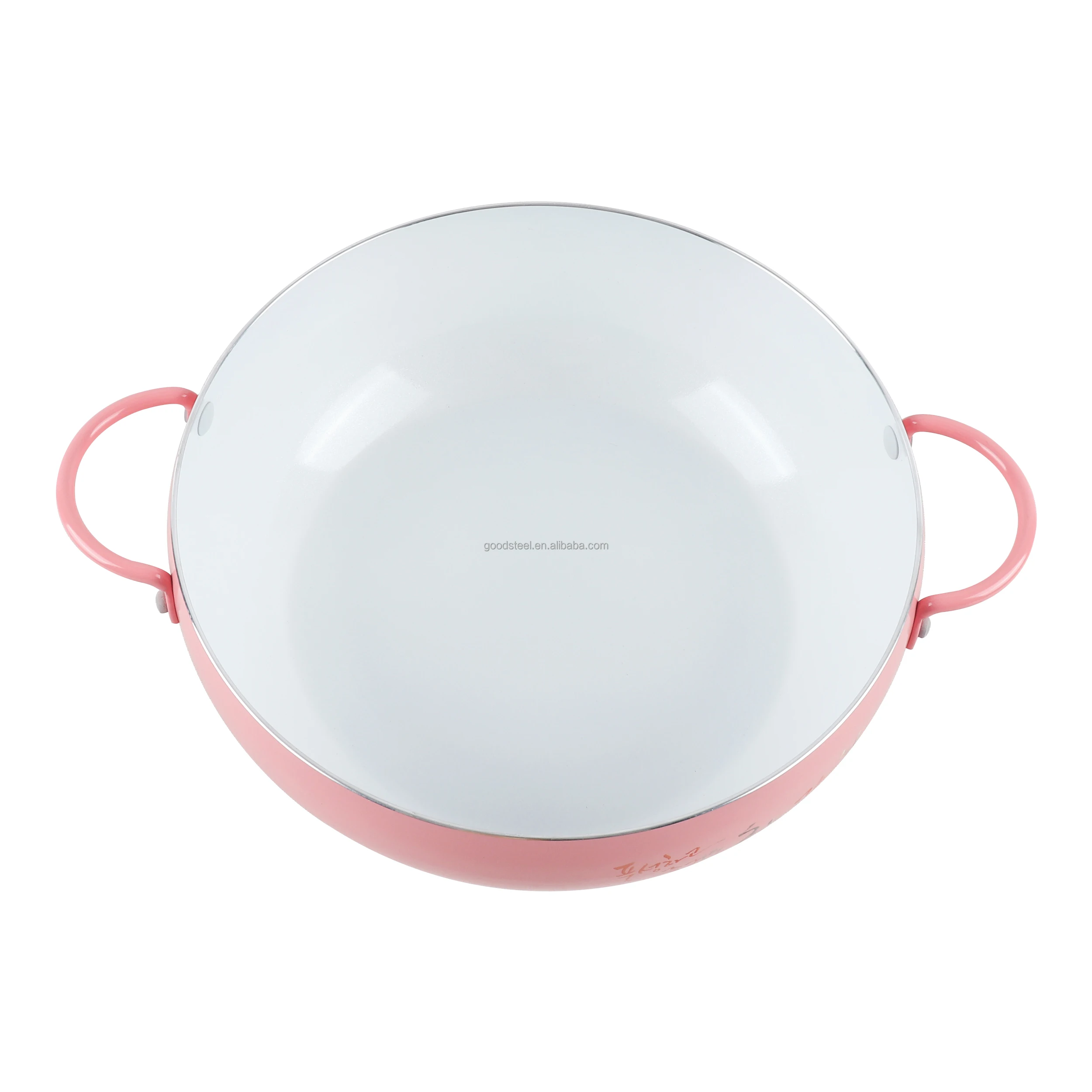 Korean-Style Hot Pot Fashionable 27*9cm Aluminum hot pot Ceramic non stick coating Shallow Pot with Glass Lid for Soup