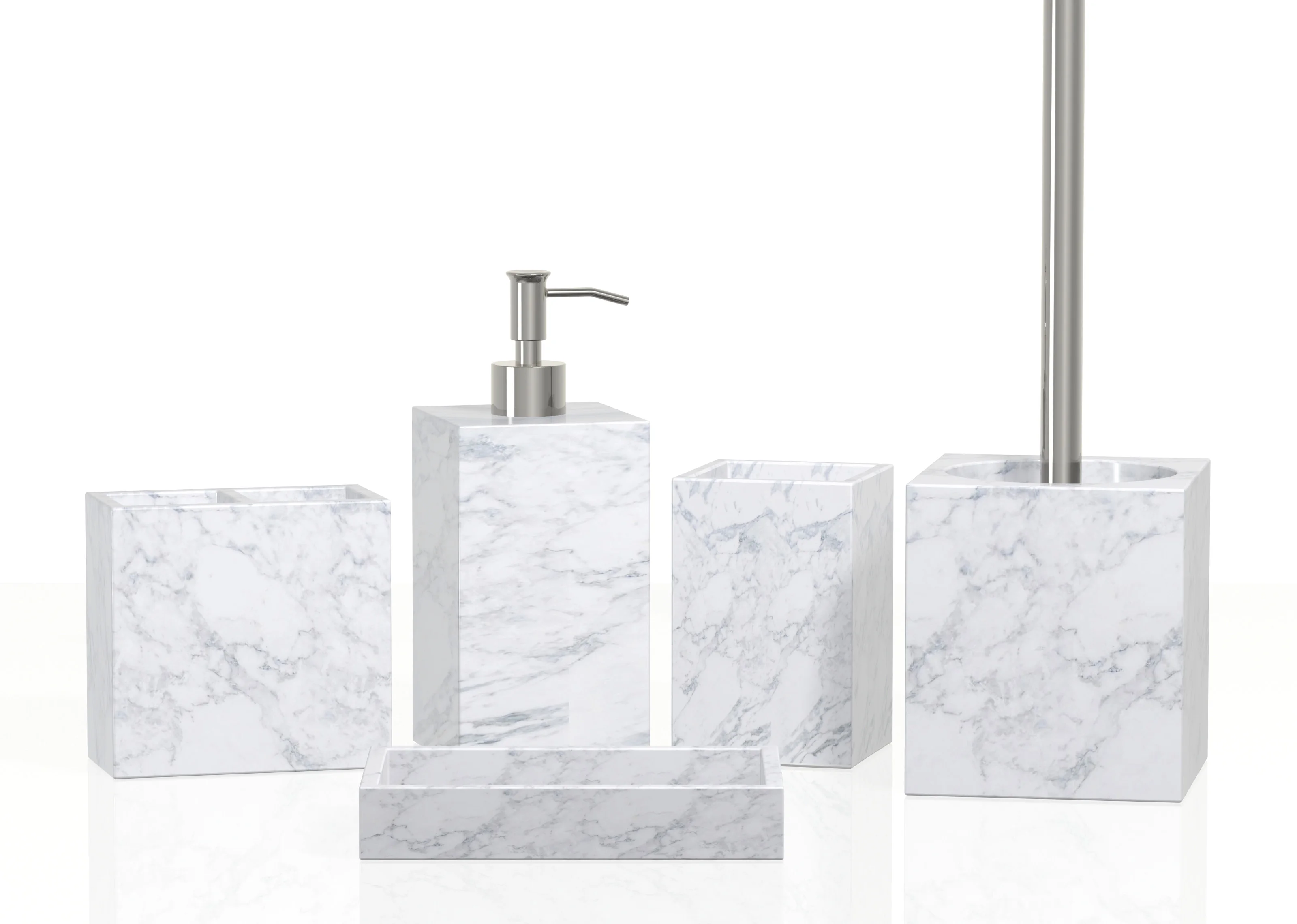 Marble Effects fashion Resin Bathroom Accessories Set for Home Hotel
