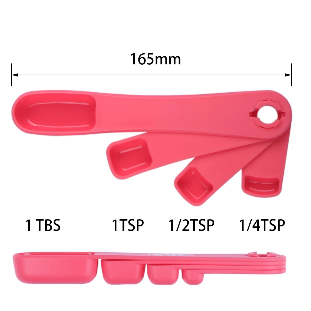 4  in 1 rectangular measuring spoon plastic measurement spoon PP medical measuring spoon set