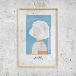 modern beautiful girl acrylic glass pictures wall art cartoon custom print decorative painting