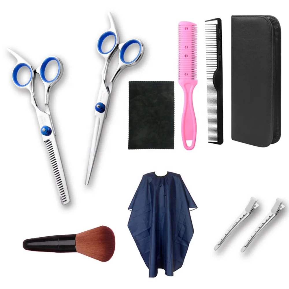 Набор ножниц JINYINGDE из 9 предметов для парикмахерской, набор ножниц из нержавеющей стали для парикмахерских, тонкий для домашнего хозяйства