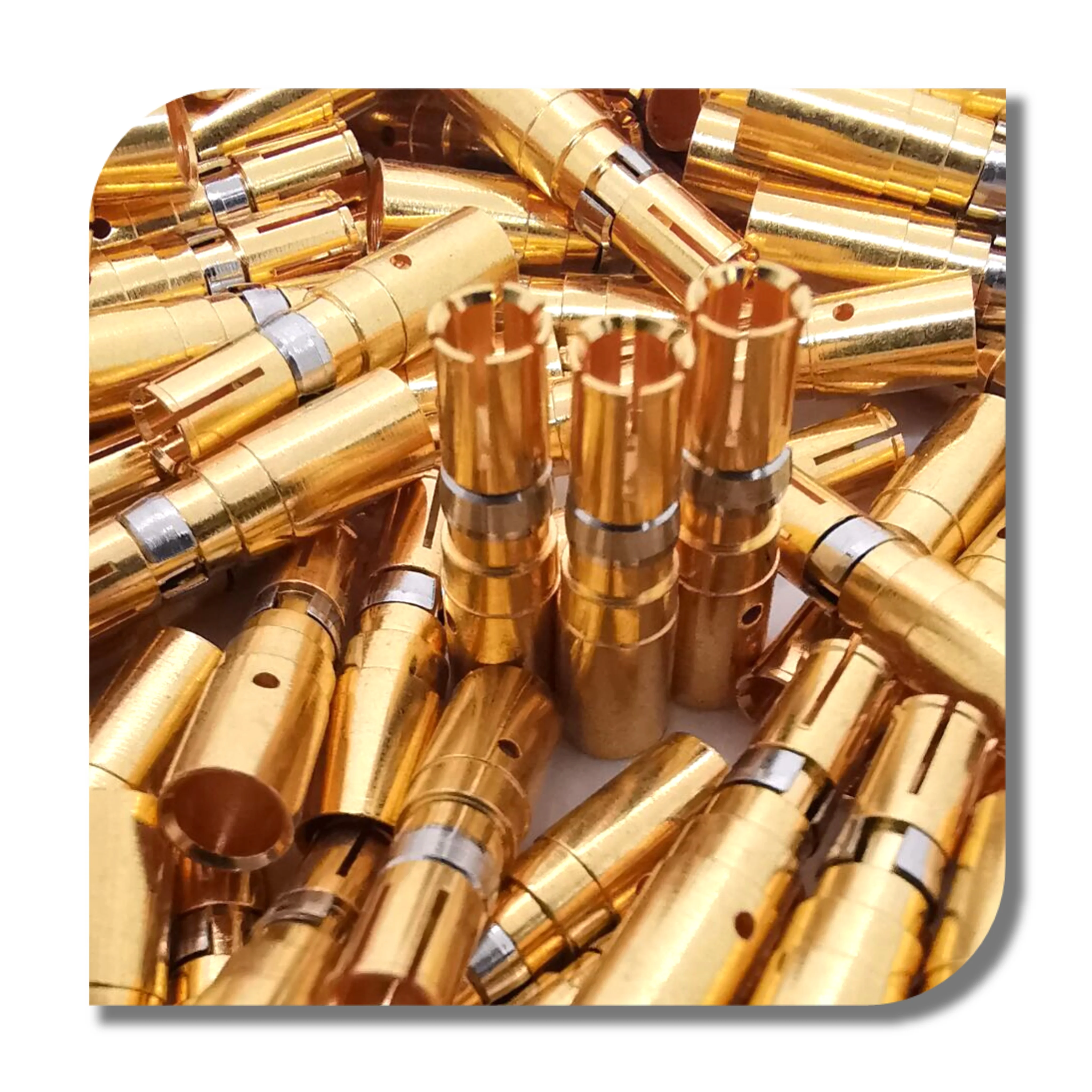 Customized Gold Plated Copper pin tellurium copper Pin M12 Brass Pins for cable Connectors