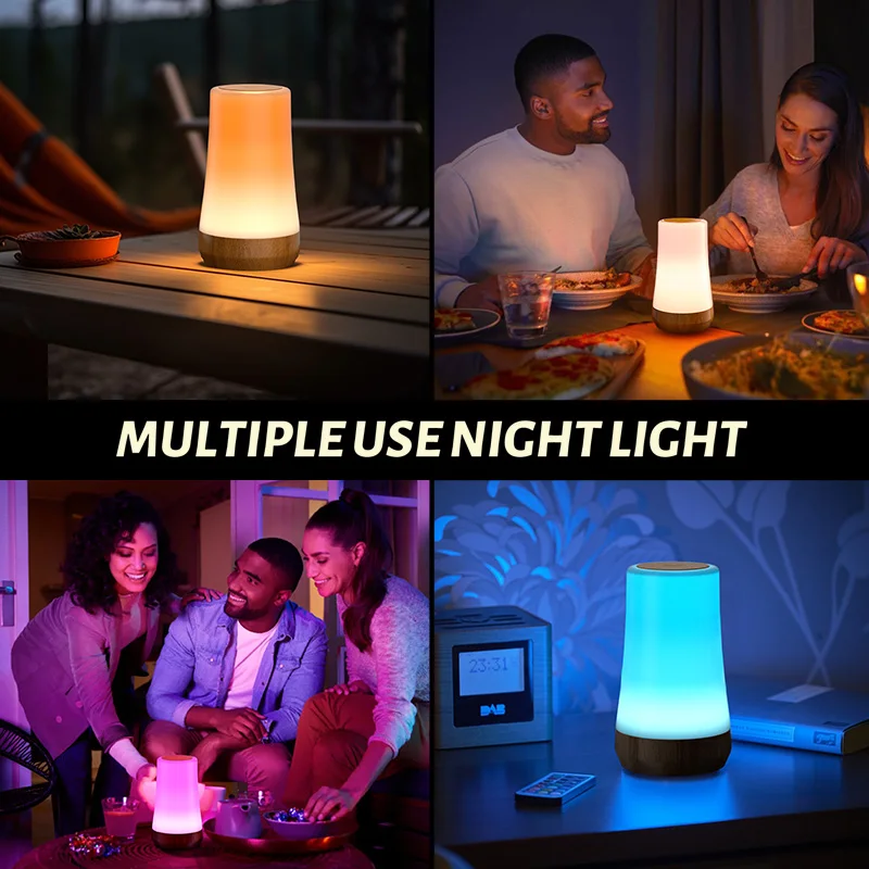 ICARER FAMILY Mini Modern Rechargeable LED Mood Light Silicone Lamp for Bedroom Application