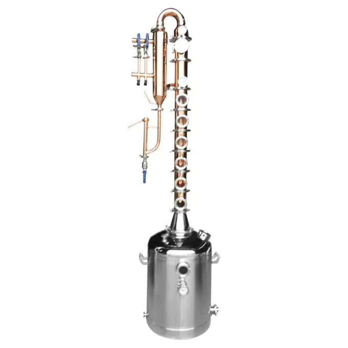 
100L home distiller with red copper column onion head and gin basket 