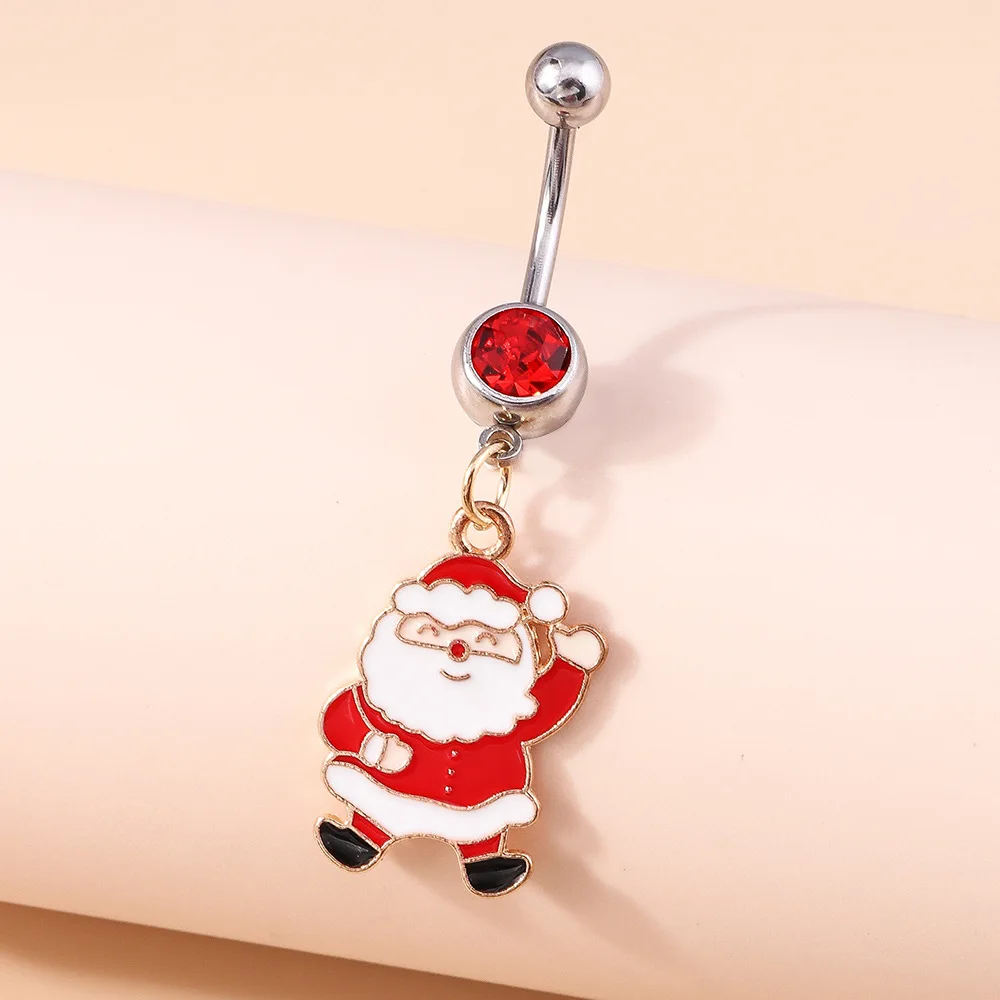 Yiwu DAICY christmas Jewelry women Santa Claus christmas Belly Button rings unique holiday gift Navel Rings