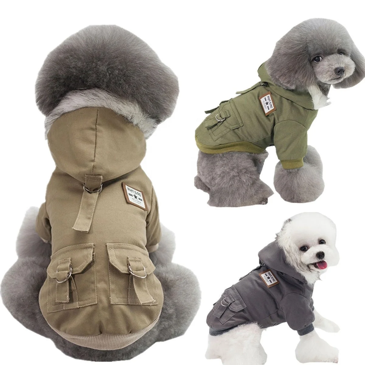 Warm Pets Dog Clothes Winter Thicken Cotton Jacket Coat Costumes Hoodies Clothes for Small Puppy Dogs Clothing