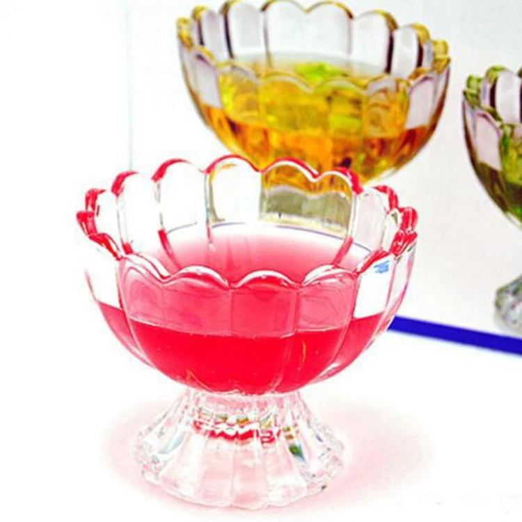 Factory Wholesale OEM Goblet ES36 Lotus Glass Ice Cream Cup 5oz 150ml