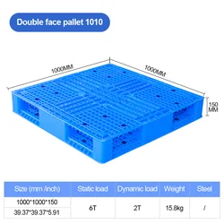 1400*1200*150MM Metal rack storage systems reusable industrial steel pallet warehouse double side face stackable plastic pallet
