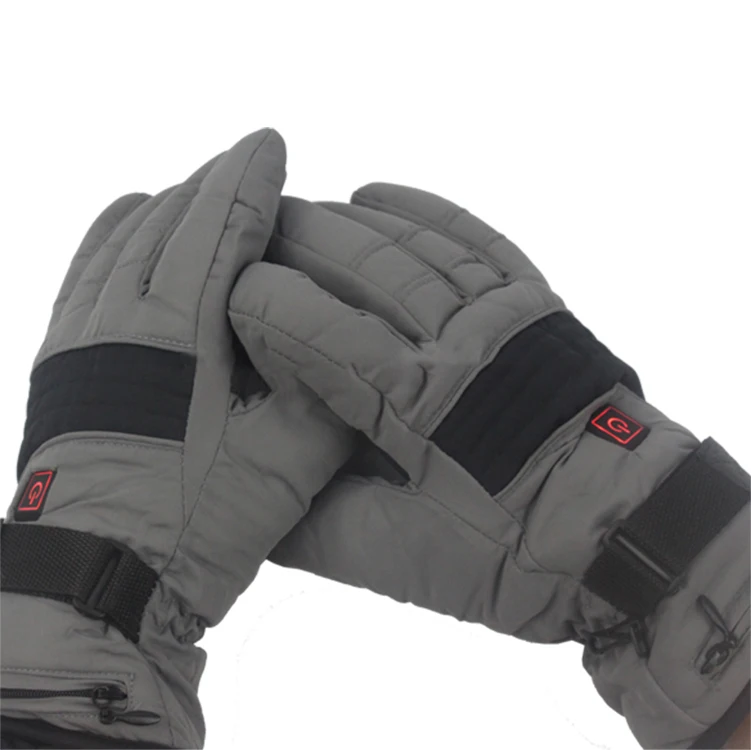 Wholesale Outdoor Fashion Durable Waterproof Thick Electric 3.7V AA Battery Skiing Heated Gloves with Battery Storage Box