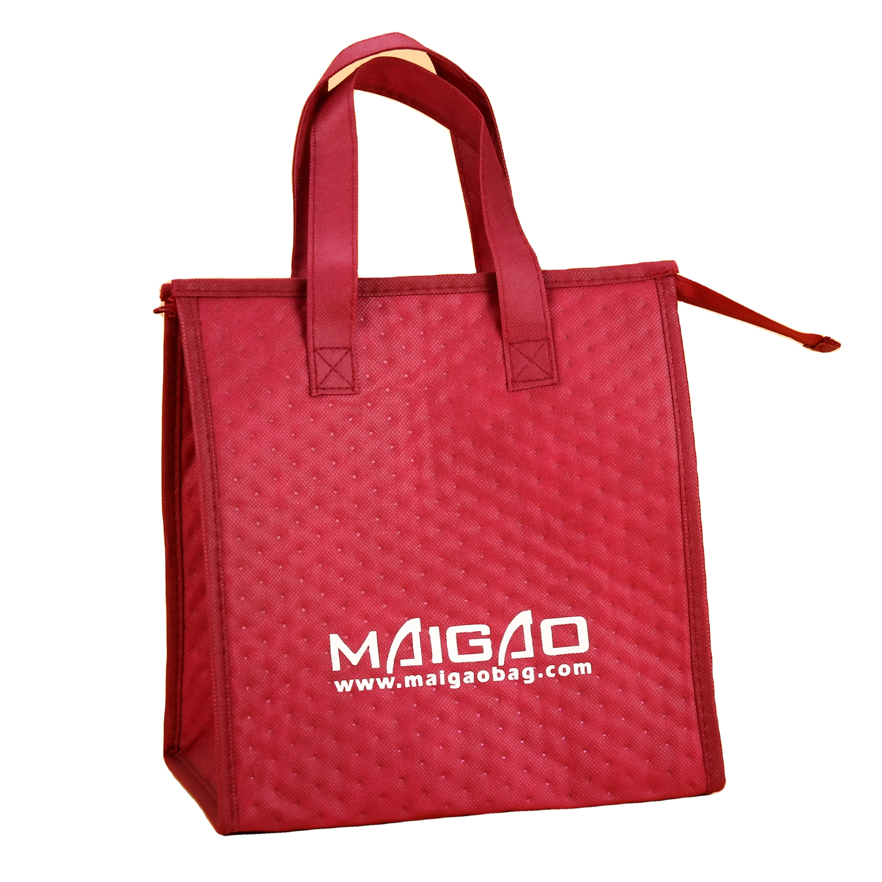 Custom Non-woven Thermal Large Ice Cooler Pp Non Woven Soft Lunch Picnic Foldable Cooler Bags Bag/ Insulated Aluminium Foil Food