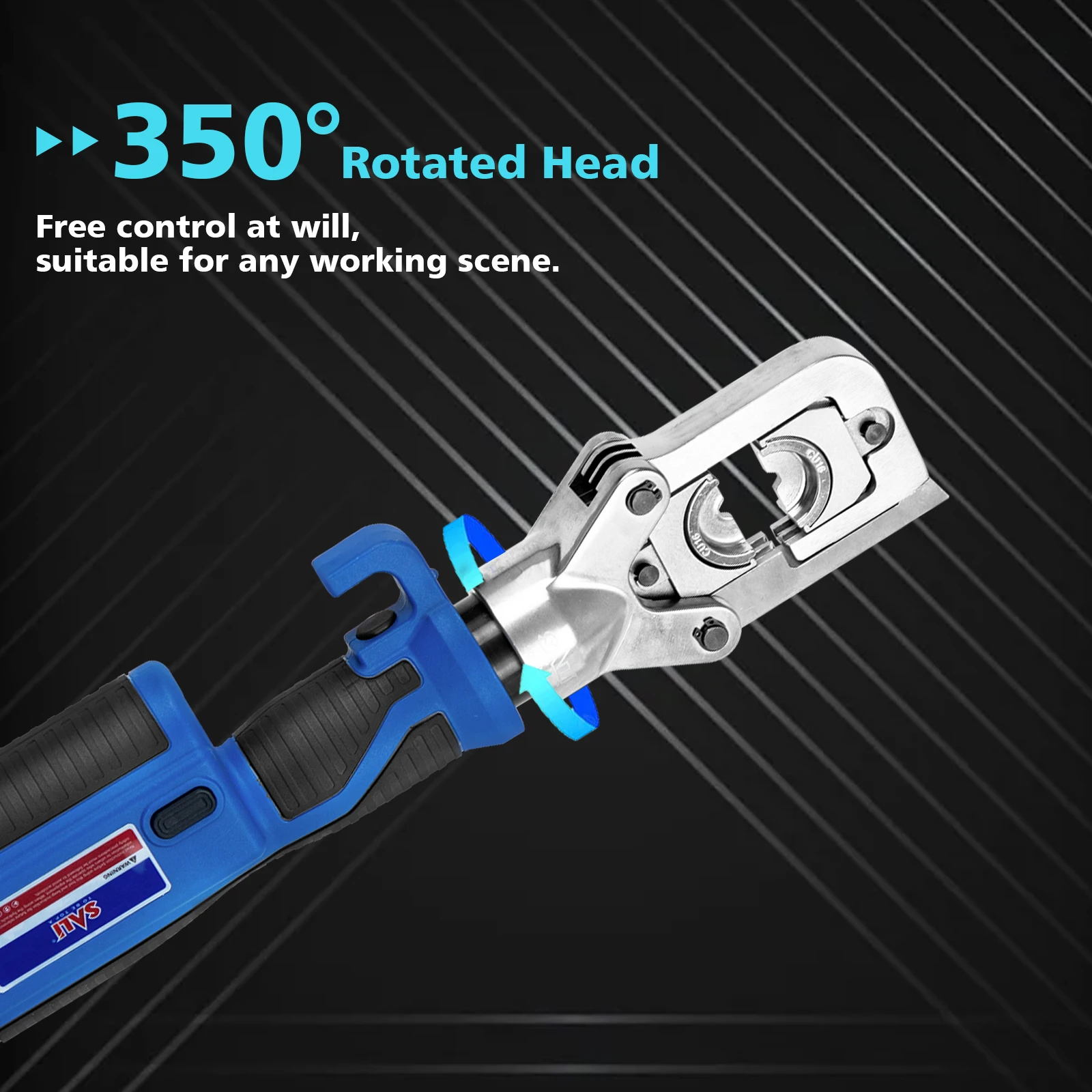 SALI 60KN 42mm stroke mini intelligent electric cordless hydraulic cable lug crimping tools