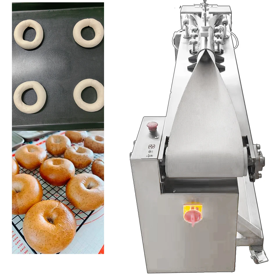 Round Yeast donuts Making Machine/ Automatic Bagel Bread Forming Roller Machine for Bread Factory Production Line