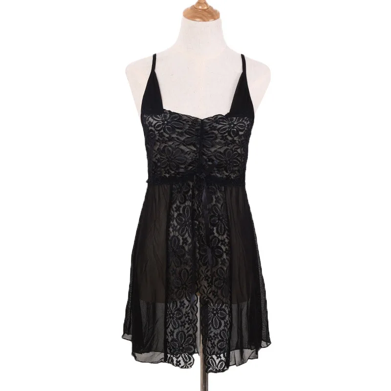 Shantou sexy underwear manufacturers wholesale charming night brand sexy underwear transparent pajamas setnight dress