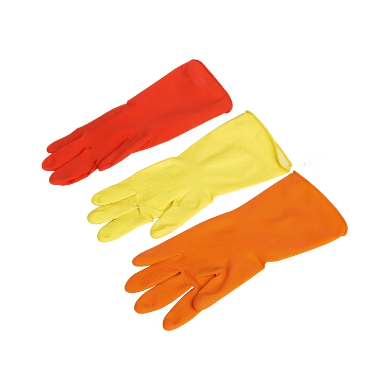 Soft hand feeling multi-color personalized car fish extra long household rubber kitchen cleaning gloves