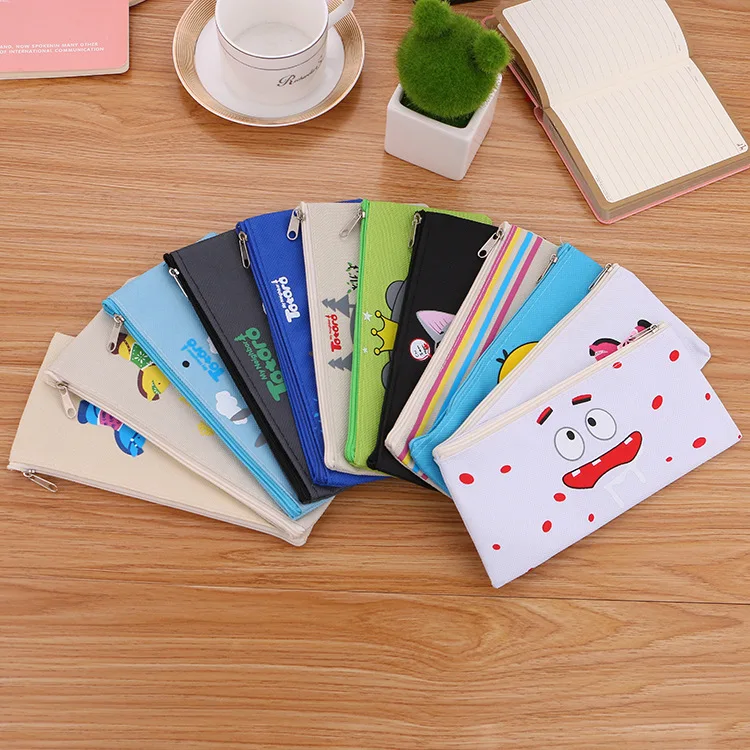 Student Pencil Case Wholesale Big Ctravely Canvas Cheap Promotional Oxford Opp Bag OEM Customize Logo Fashion School Pencil Case