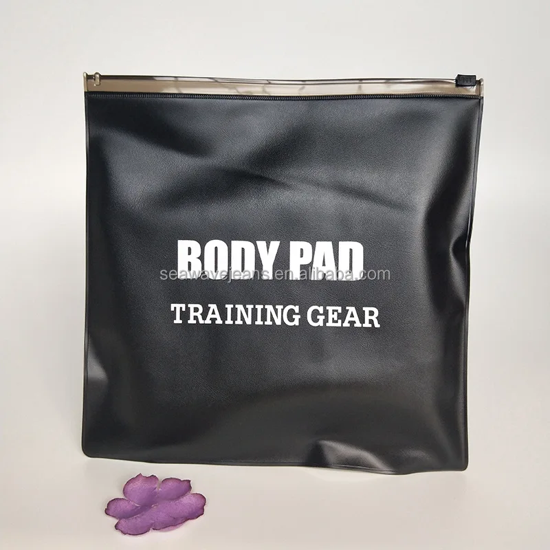 Custom black zipper bag Eva plastic baby clothing packaging bag with logo