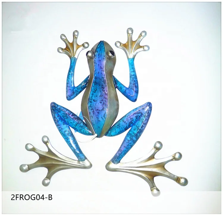 Wholesale discount Metal Wall Art Frog Decor Home Hanging Iron Crafts Green Frog