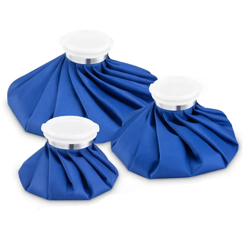 hot selling custom dark blue 9 inch cooler ice bag factory reusable ice cube bags for sports injuries ice pack logo custom