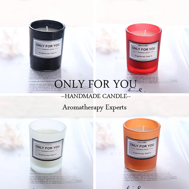 Promo 5*5*6cm Gray Clear Glass Cup Soy Wax Jasmine Organic Gift Set Candele Aromatiche with Packaging