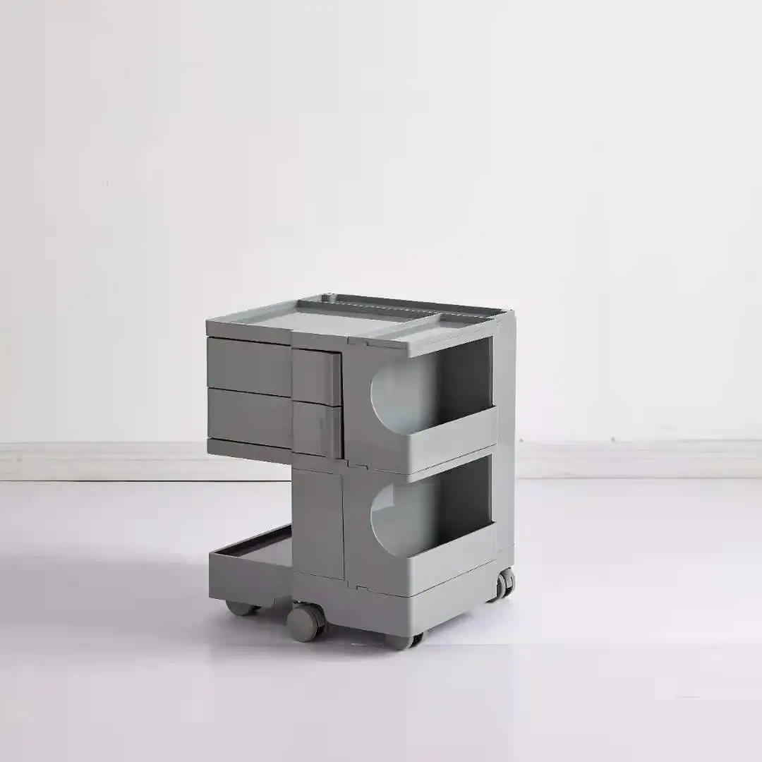 Multi-storage Rolling 2 Tier 2 Drawer Cart Storage Cabinet ABS Plastic Pink White Black  Storage Drawer Cart