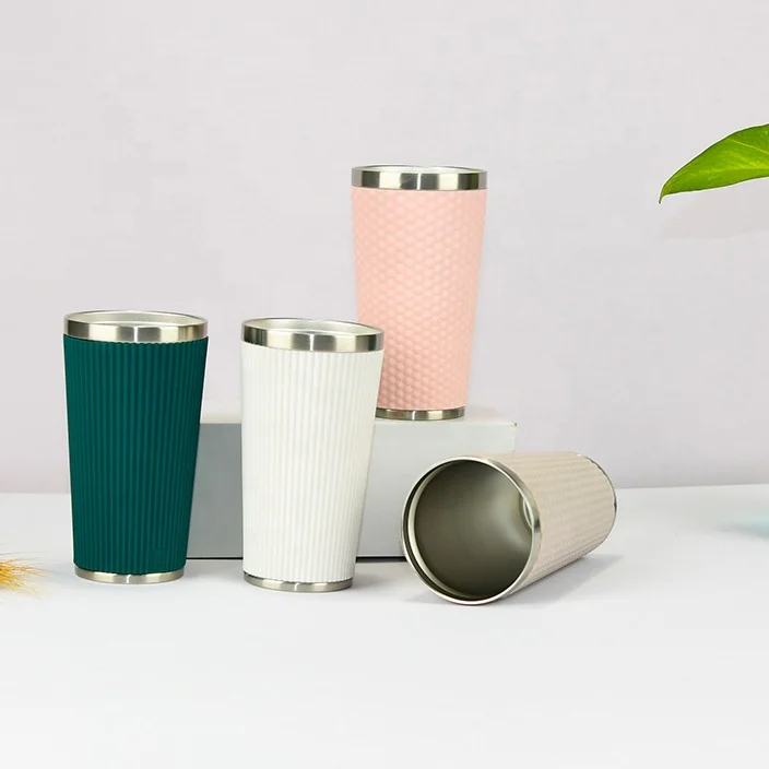 2021 Fly Cup Coffee Mug with Silicone 304 Stainless Steel,stainless Steel Mugs Special Design Double Wall SS Sublimation Travel